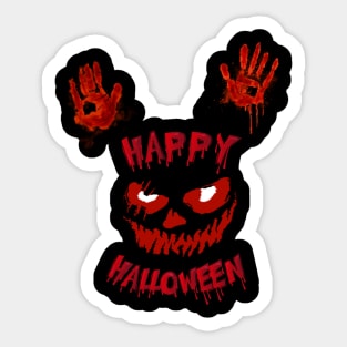 bloody halloween pumpkin face Sticker